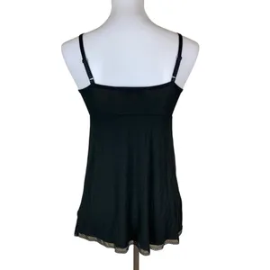 Yala Black Lace Trim Camisole‎ V Neck Sleepwear Loungewear XS thumbnail 3