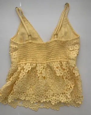 Abercrombie yellow peplum tank thumbnail 3