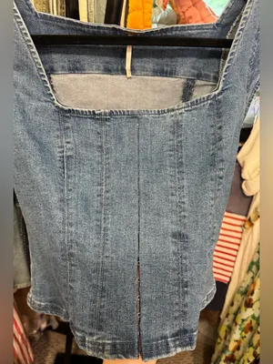 NWT Free People Marilyn Denim Corset - skylight light denim - medium thumbnail 13