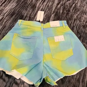 Stylish Green and Yellow Women's Shorts by We Wore What size 26 thumbnail 2