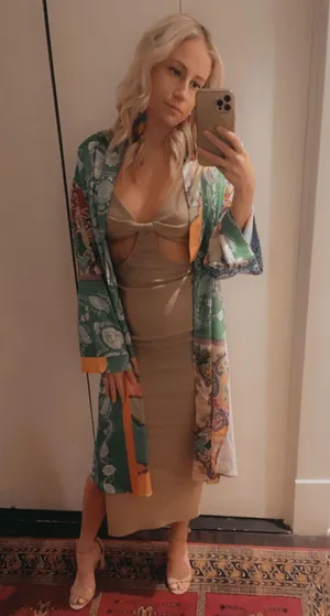 Cut Out Dress Tan thumbnail 3