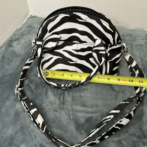 Olivia & Kate Zebra Striped Dumpling Bag thumbnail 7