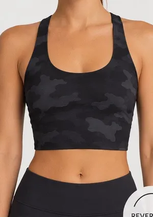 prAna Momento Reversible Camo Crop Top XS/S Racerback Yoga Activewear thumbnail 1