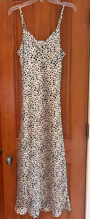 Dress Forum Neutral Animal Print Slip Dress with Spaghetti Straps thumbnail 1