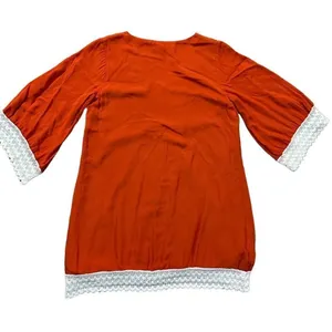 NWOT Entro Long Sleeve Dress‎ Lace Trim Rust Orange Small thumbnail 2