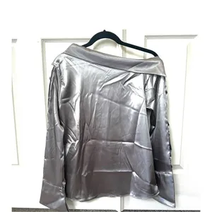 New Revival grey off the shoulder long sleeve blouse thumbnail 3