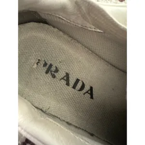 Prada white leather womens sneakers shoes 35 USED thumbnail 15