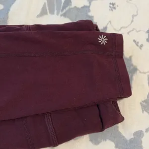 Athleta Cotton Maroon Leggings Size Medium thumbnail 5