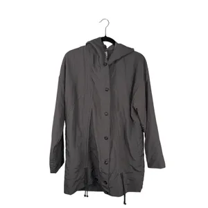Prairie‎ Underground Hooded Gray Nylon Toggle Drawstring Anorak Jacket Women thumbnail 2