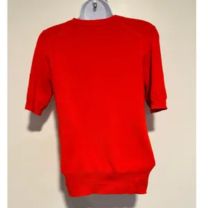 ZARA‎ Knit Short Sleeve Crew Neck Sweater Top Red Size Small minimalist normcore thumbnail 2