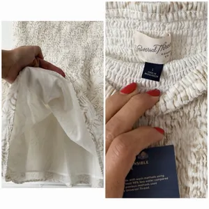 Universal Threads NWT L Smocked Strapless MiniDress Ivory Beige Boho Cottagecore thumbnail 6