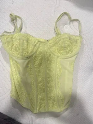 Lace Bustier Camisole in Soft YellowCorset Yellow thumbnail 1