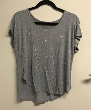 Happening in the present Pearl Beaded T-Shirt thumbnail 1