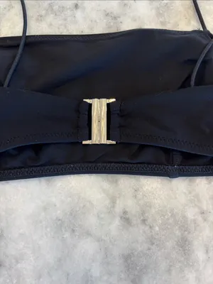 Reformation Monaco Black Strappy Bandeau Bikini Top - Women thumbnail 4