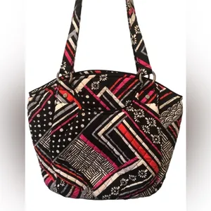 Vera Bradley Northern Stripes Large Trimmed Vera Shoulder Bag W/ Pockets Quilted thumbnail 2