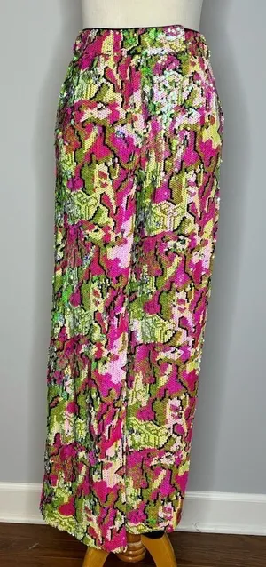 Nasty Gal- Premium Multi Sequin Wide Leg Trouser thumbnail 1