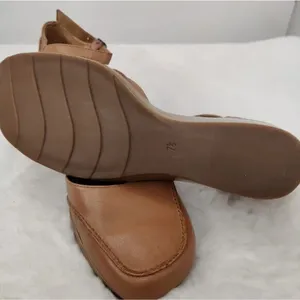 \Vintage tan Leather wedge mary Janes SZ 7.5 thumbnail 6