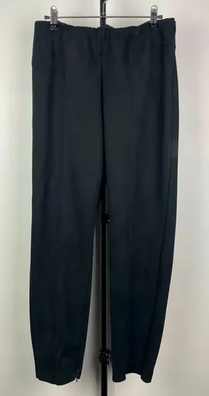Zara Basic Black Faux Suede Tapered Ankle Zip Mid Rise Elastic‎ Waist Leggings thumbnail 1
