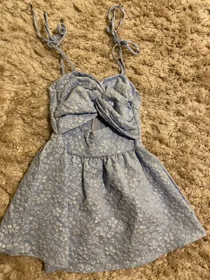 Showpo Blue Floral Mini Dress thumbnail 1
