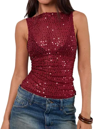 Red sequin top thumbnail 4
