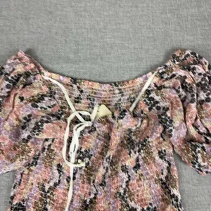 Free People Blouse Womens Small Off Shoulder Puff Sleeve Cropped Floral thumbnail 10