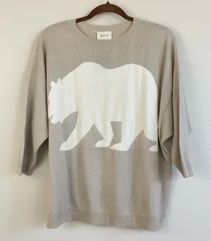 KOCH Polar Bear Merino Wool-Cashmere Blend Dolman Sweater Size‎ XS thumbnail 1