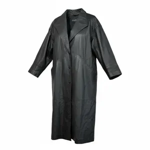 *Vintage 80's Leather Jacket Womens Size M Black Trench Whimsigoth Witchy Grunge thumbnail 6