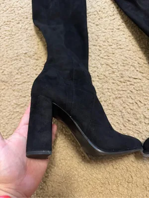 Marc Fisher Neela Black Suede Over The Knee Block Heel Boots Size 7.5 thumbnail 3