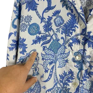 Roller Rabbit Women’s Amanda Printed Loungewear Top in Blue/White Size M thumbnail 6