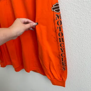 Harley Davidson 2009 Orange Laramie, Wyoming Biker Graphic Long Sleeve Tee thumbnail 6