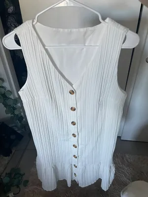White Button Up Dress Size M thumbnail 3