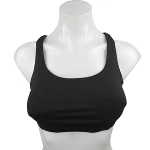 Lululemon Women's Black Cross Strappy Workout Athletic Crop Sports Bra Top Sz S thumbnail 1