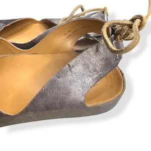 Kork-Ease Rebecca Sandal Metallic Leather‎ Pewter Boho Festival Womens 10/42 thumbnail 6