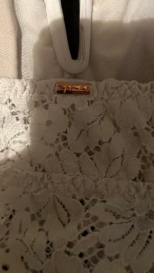 PINK white lace bralette thumbnail 3
