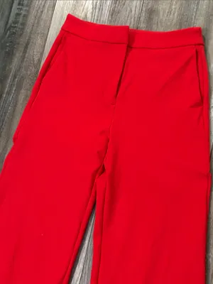 Boden Red Ponte Knit Wide Leg High Rise Career Dress Pants Size 4R thumbnail 5