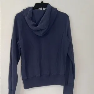 Vintage American Eagle Outfitters Navy Graphic Hoodie‎ L thumbnail 4
