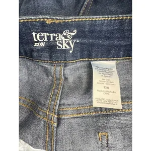 Terra & Sky Blue Denim High-Ruse Women Bermuda Plus Size 22W Cotton Stretch thumbnail 9