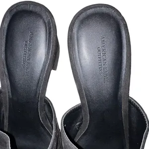 American Eagle‎ Women Black Suede Slip On Mule Block Heel Open Toe Size 9 Shoe thumbnail 8
