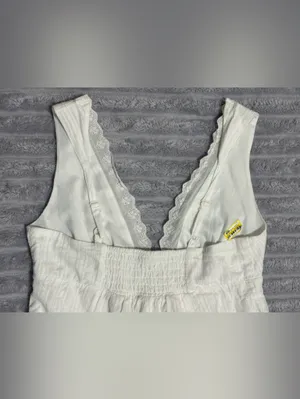 wild fable White Button-Front Lace-Trim Mini Dress thumbnail 4