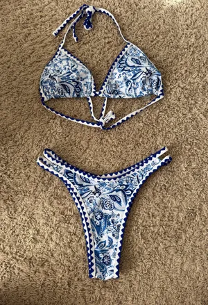 SheIn Blue and White design Bikini thumbnail 1