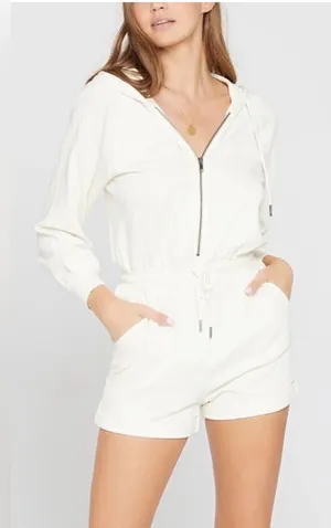 NWT L*Space stay cool shorts romper size large - flaw Cream color cotton thumbnail 1