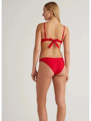 New Quince Italian Scoop Neck Bikini Top Cherry Red Size XL thumbnail 2