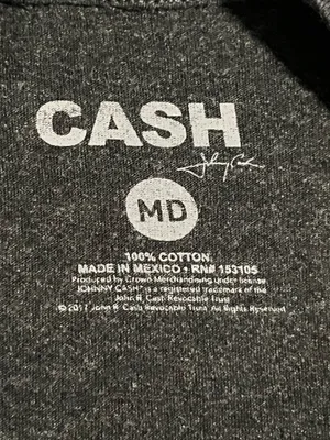 Unisex Adult Medium Johnny Cash Short Sleeve Graphic T-Shirt. thumbnail 4