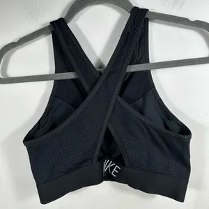 Nike Pro Dri-Fit Black Perforated‎ Sports Bra Racerback Women’s S thumbnail 3