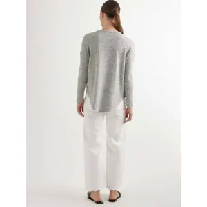 ✨Quince Brushed Lounge Long Sleeve Marled Grey Sz XL Tee✨ thumbnail 4