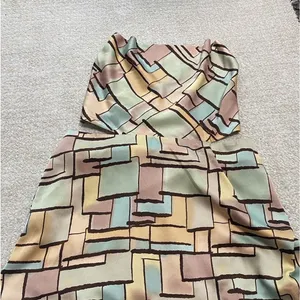 12th Tribe Geometric Strappy Midi Dress Multicolor Sweetheart Size L thumbnail 6