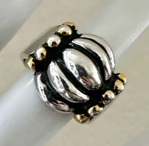 Bold Dome Ring – Silver & Gold Mixed Metal Statement thumbnail 1