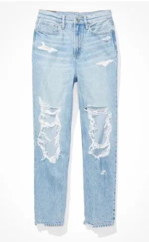 American Eagle Highest Rise 90s Boyfriend Distressed Jeans Denim 4 Regular thumbnail 5
