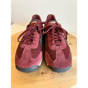 Puma Maroon Gray Genuine Suede Leather Lace Up Sneakers Shoe Size 8 Women's thumbnail 2