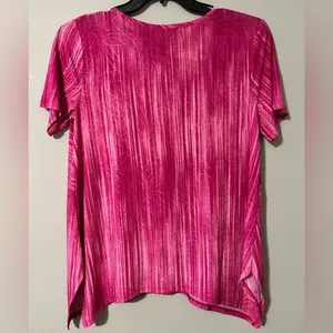 Sami & Jo size medium womens fuchsia short sleeve blouse lightweight stretchy thumbnail 10